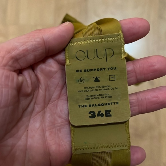 CUUP The Balconette Mesh Underwire Bra in Moss, Size 34E (DD) - Picture 4 of 4